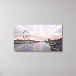 Toile Drapeau Union Jack Skyline de Londres