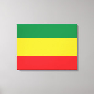 Toile Drapeau vert, or (jaune) et rouge