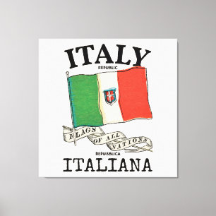 Toile Drapeau vintage du pays Italie