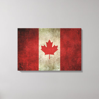 Toile Drapeau vintage en détresse du Canada