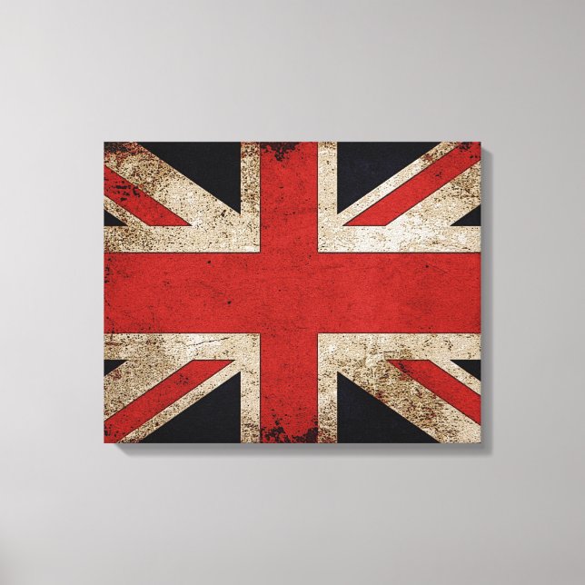 Toile Drapeau vintage Grunge UK (Recto)
