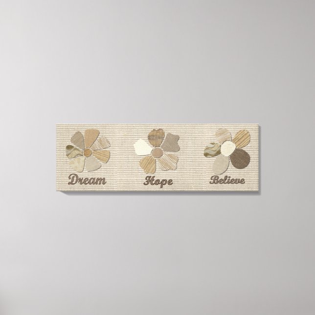 Toile Dream, Hope, Believe Inspirational Collage (Recto)