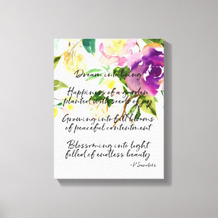 Toile Dream Poem Aquarelle violet Floral