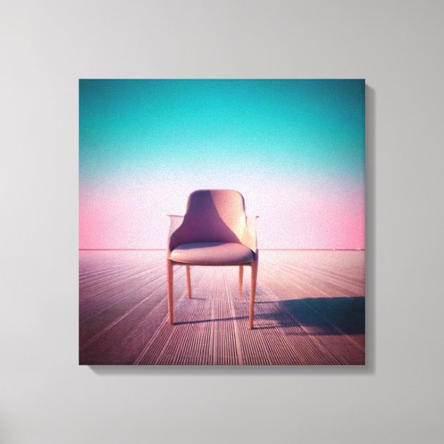 Toile Dreamscape Elegance : Chaise contemporaine en dégr (Recto)