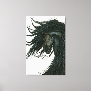 Toile DreamWalker Friesian Black Horse Art par Bihrle