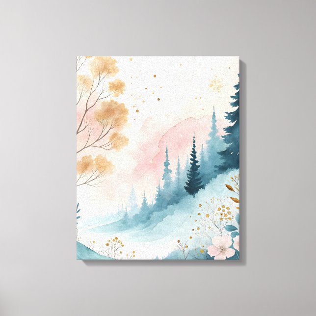 Toile Dreamy Pastel Abstrait Aquarelle Mur Art (Recto)