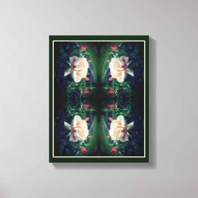 Toile Dreamy Peach Rose Et Buds Abstrait (Recto)