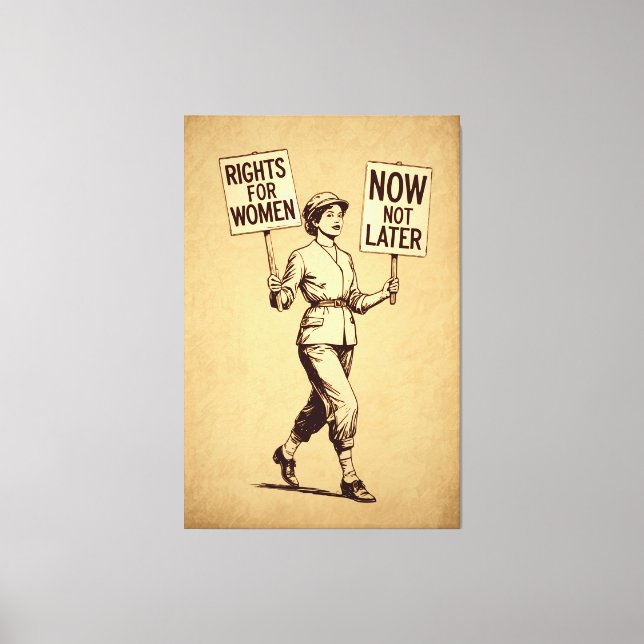 Toile Droits des femmes, Suffragette féministe Vintage (Recto)