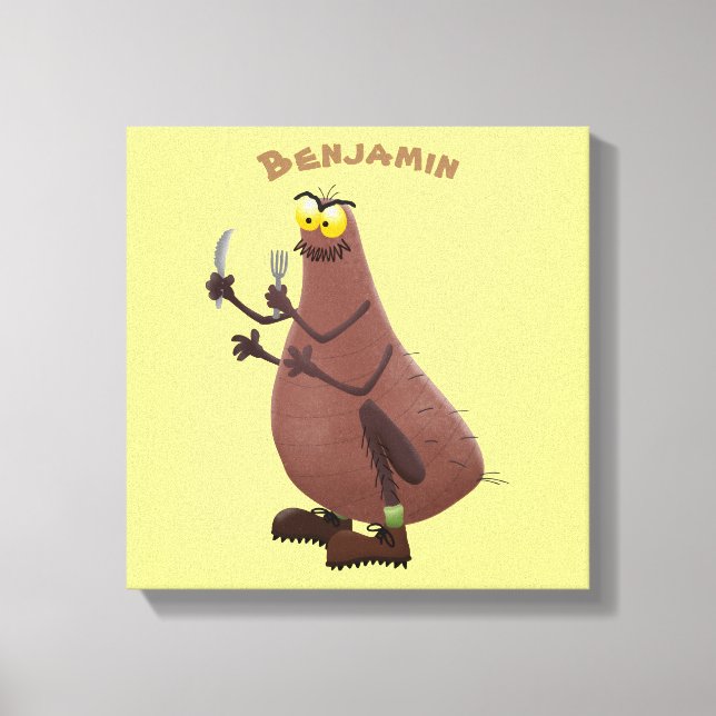 Toile Drôle affamé pulette affamée dessin animé (Recto)