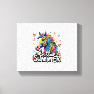 Toile Drôle Bonjour Cheval d'été