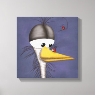 Toile Drôle Cartoon Egret