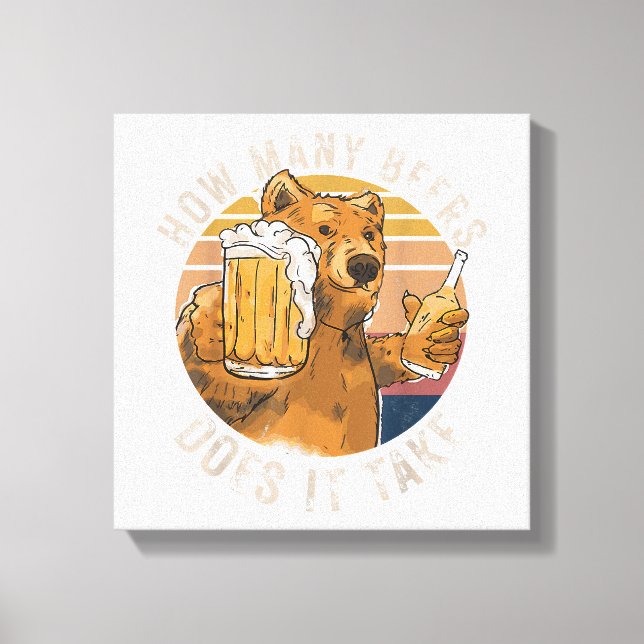 Toile Drôle Combien de Bières Faut-il Prendre (Recto)