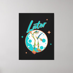 Toile Drôle de Gecko Plus Tard Humour de Procrastination