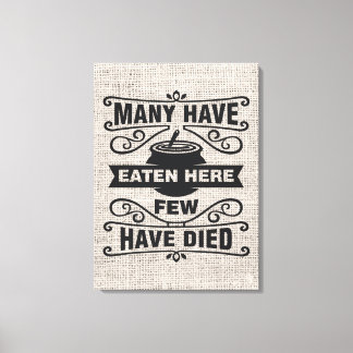 Toile drôle de mot de cuisine art faux Burlap