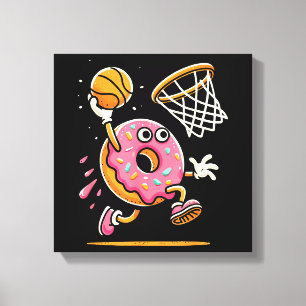 Toile Drôle Donut Dunking Basketball Food Champ Sports D