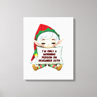 Toile Drôle Elfe de Noël Canvas Mur Art