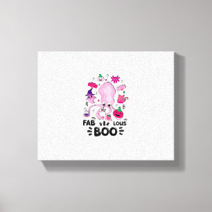 Toile Drôle Halloween Pink Cat Ghost Jonglage Octopus Fa