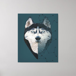 Toile Drôle Husky Visage Constellation Cadeaux Avers