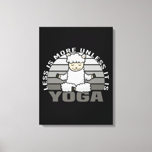 Toile Drôle mignon lama faisant du yoga. drôle pose yoga