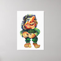 Drôle Norse Troll Aquarelle Illustration
