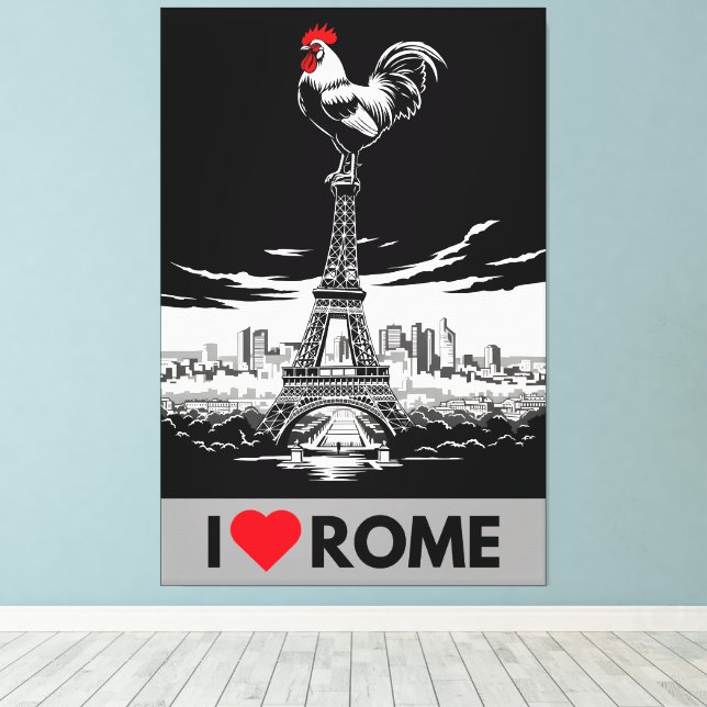 Toile Drôle parodie de "J'aime Rome" (Insitu (Plancher de Bois))