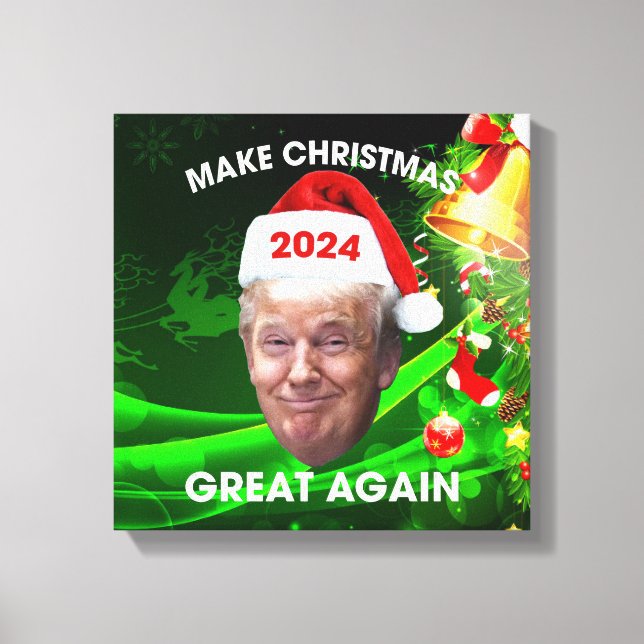 Toile Drôle Père Noël Trump 2024 Rendre Noël super (Recto)