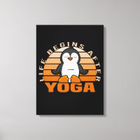 Drôle pingouin mignon faisant du yoga. drôles de y