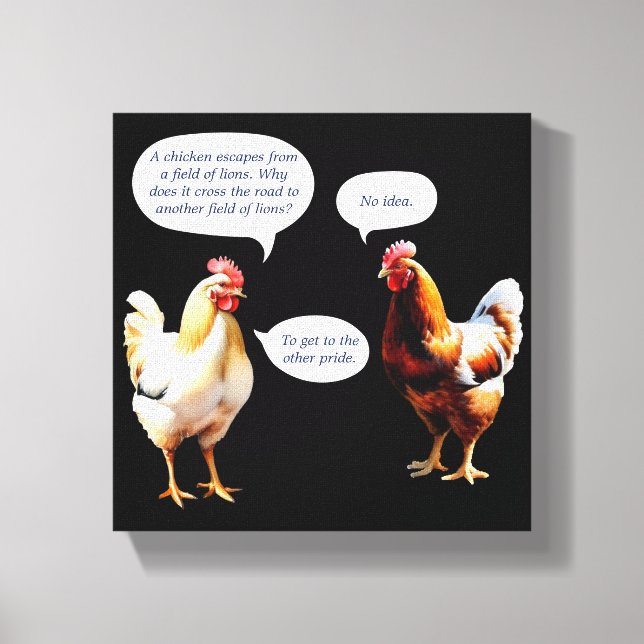 Toile Drôle poulet Humour poules plaisanter nouveauté (Recto)