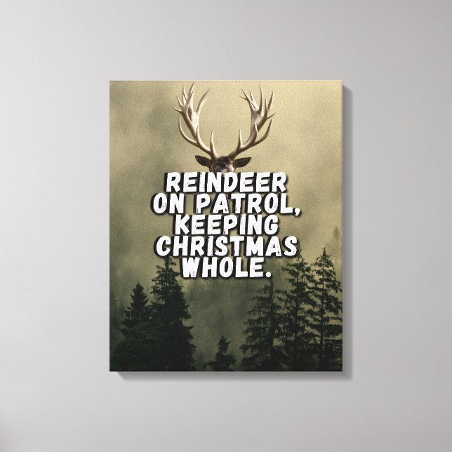 Toile Drôle Renard de Noël Canvas Mur Art (Recto)