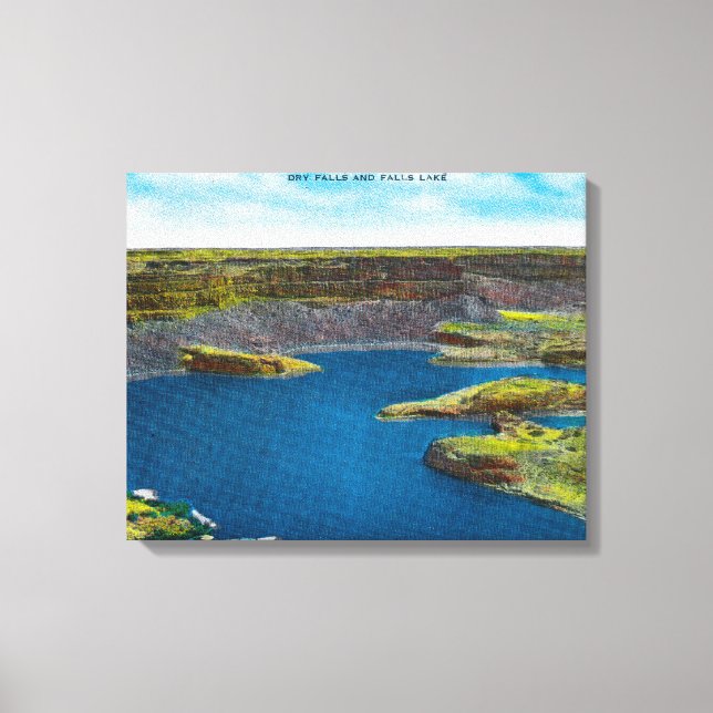 Toile Dry Falls and Falls Lake, barrage Grand Coulee (Recto)