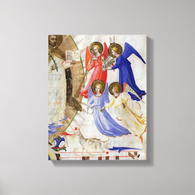 Toile ds 558 f.67v St. Dominic avec quatre anges musicau (Recto)