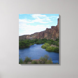 Toile du lac pittoresque du Saguaro