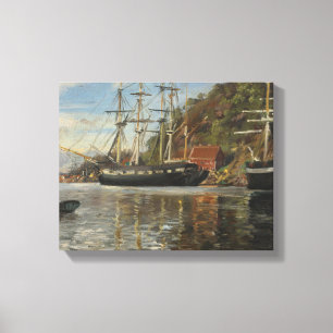Toile Du port d'Arendal par Siegwald Dahl