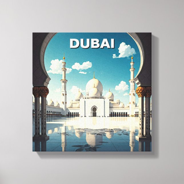 Toile Dubaï Grande Mosquée des EAU Voyage (Recto)