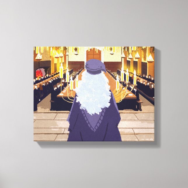 Toile Dumbledore parlant dans le Grand Hall de Poudlard (Recto)