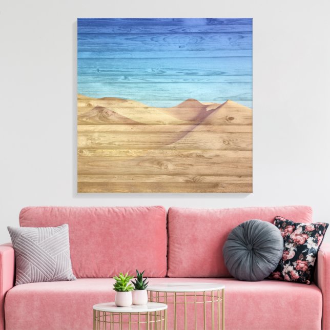 Toile Dunes de sable du désert Beau ciel bleu sur grain  (Insitu(Salon))