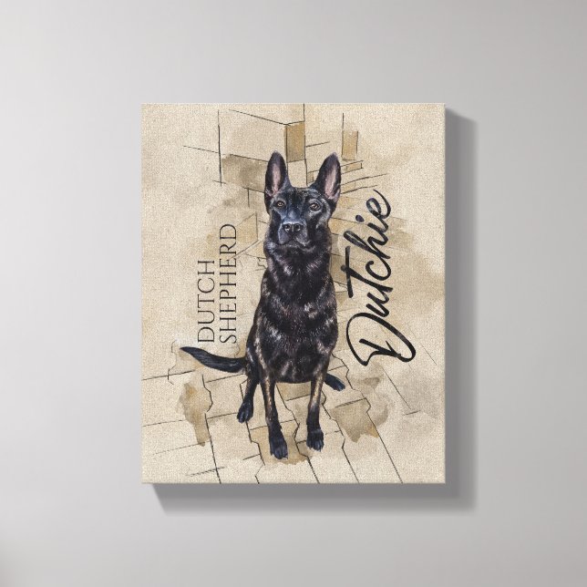 Toile Dutch Shepherd - Illustration utchie (Recto)