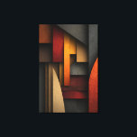 Toile Earth Tone Geometric Layers Abstract<br><div class="desc">Overlapping geometric forms in deep charcoal, terracotta, burnt sienna, golden mustard, and soft ochre create a richly textured abstract composition. Sharp edges and subtle concrete-like grain give the shapes depth and tactile realism, while the warm, earthy palette evokes desert rock, aged architecture, layered emotion, and grounded strength. The design balances...</div>