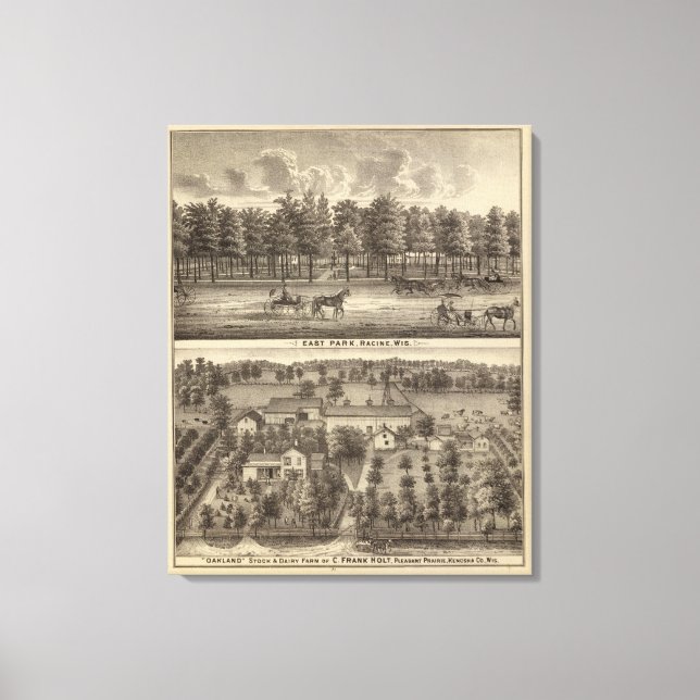 Toile East Park, Racine et Oakland Farm (Recto)