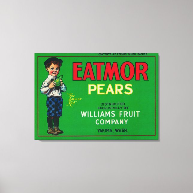 Toile Eatmor Pear Crate LabelYakima, WA (Recto)