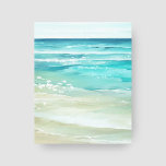 Toile Eau Balnéaire Plage Vagues Côtier<br><div class="desc">Ajoutez une ambiance balnéaire relaxante à vos murs avec ce motif de toile enveloppée côtière avec aquarelle tropicale turquoise et les vagues océaniques de la mer et le sable de plage beige. Art par KL Stock</div>