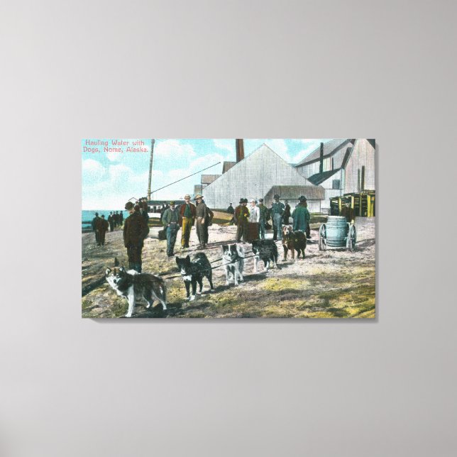 Toile Eau de Hauling avec Chiens Nome, AK (Recto)