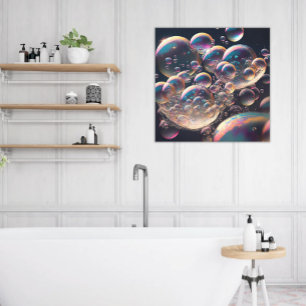 Toile Eau en mouvement : bulles horizontales Turquoise e