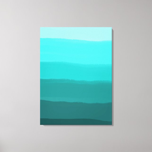 Toile Eau et Ciel Bleu Degrés Couleurs Rayures (Recto)