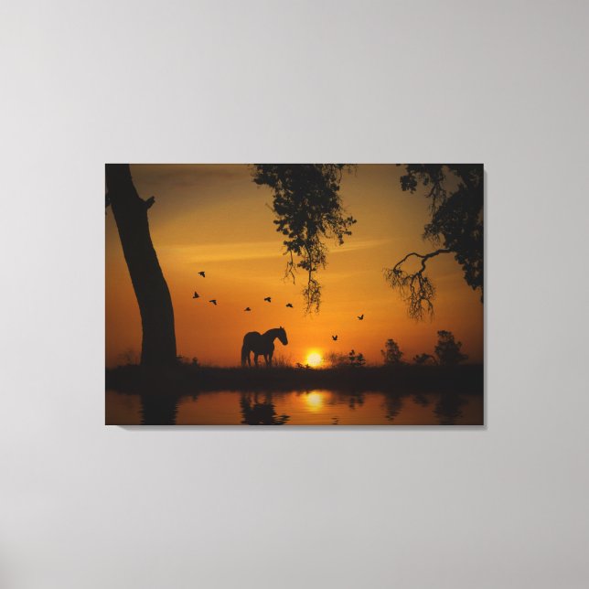 Toile Eau et Oiseaux du Cheval sublime Sud-Ouest (Recto)