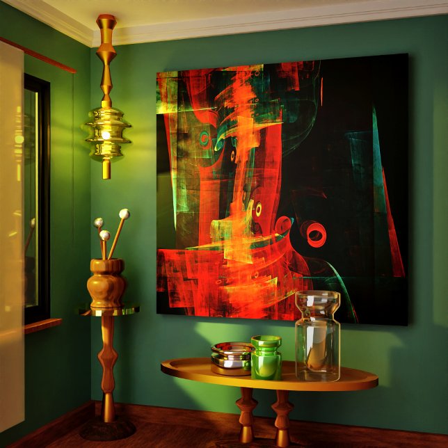 Toile Eau Orange Rouge Bleu moderne Art Abstrait Motif (Water Orange Red Blue Modern Abstract Art Pattern Canvas Print)