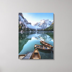 Toile Eau Pragser Wildsee Dolomites Italie