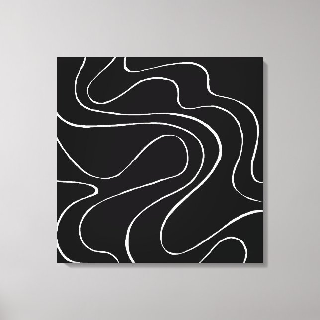 Toile Ebb et flux 2 - Noir sur blanc (Recto)