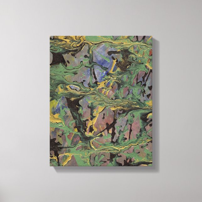 Toile écaillée verte, dorée et bleue (Recto)