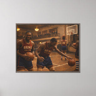 Toile Échauffement de l'équipe de basket-ball des New Yo